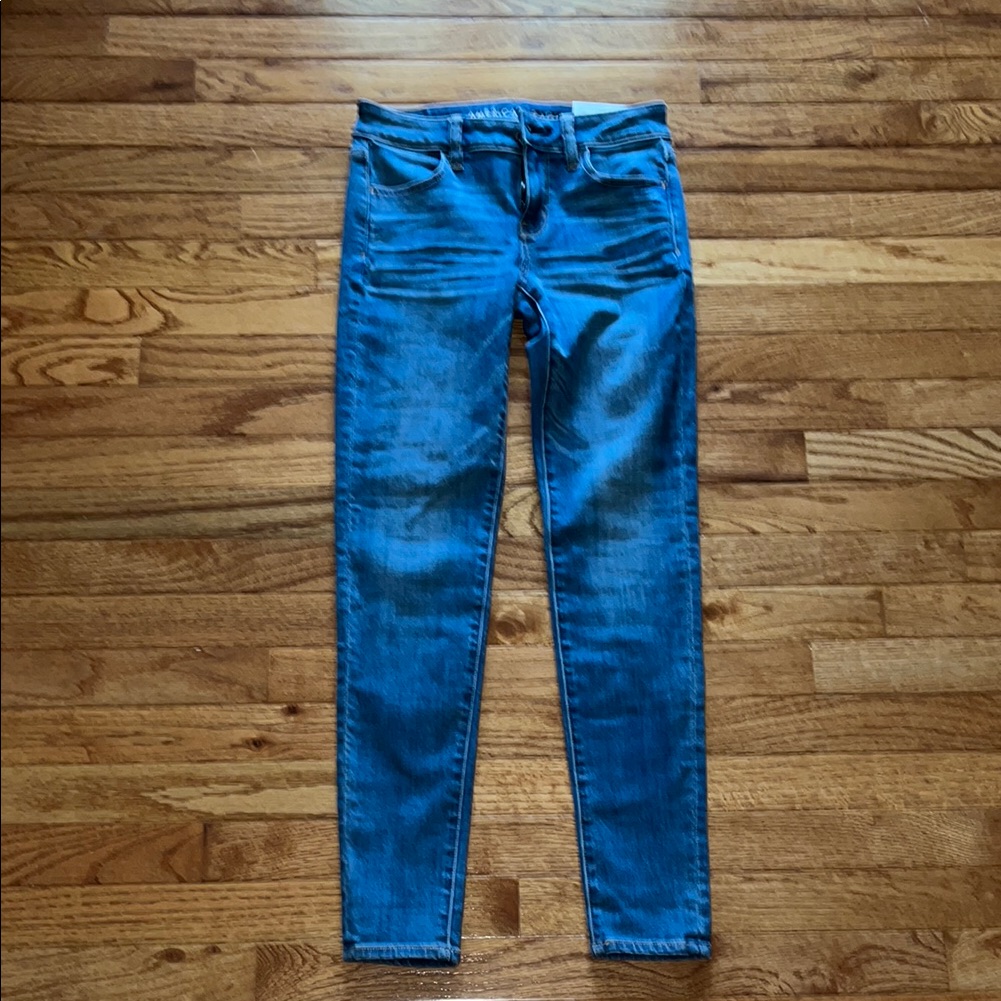 American Eagle Outfitters Blue Skinny Jeans Mid-Rise Stretch